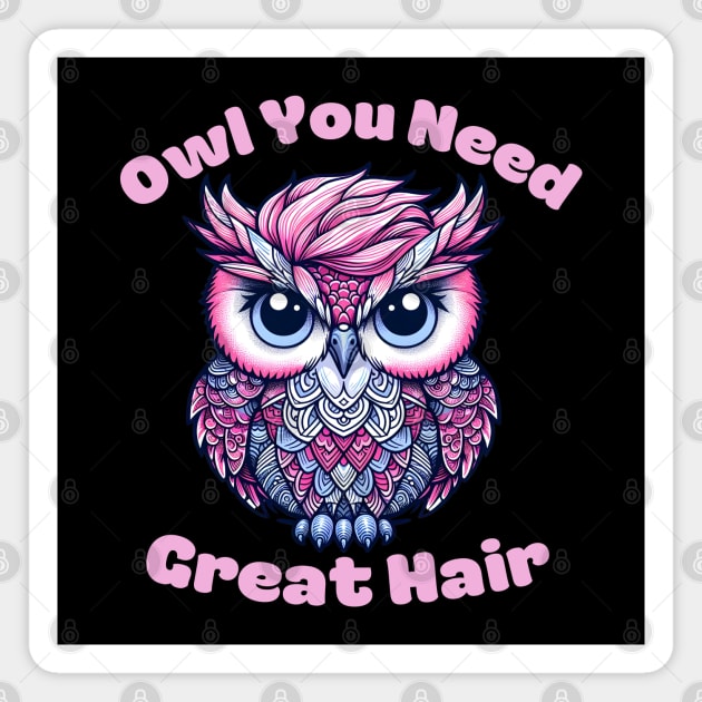 Owl hairstylist Magnet by Japanese Fever